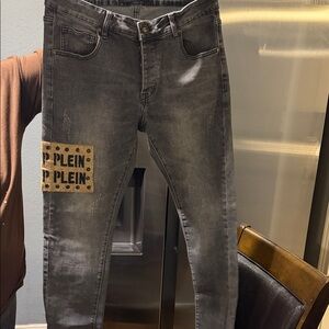 Philipp Plein Dark Gray Skinny Jeans
